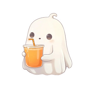 Spooky Ghost Drink Vinyl Car Decal Sticker – Waterproof & UV-Resistant 8"