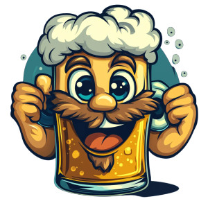 Lager Beer Mascot Vinyl Car Decal Sticker – Waterproof & UV-Resistant 8"
