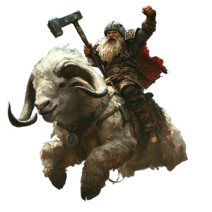 Dwarf Warrior Ram Rider Vinyl Car Decal Sticker – Waterproof & UV-Resistant 8"