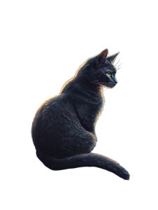 Mystical Moon Cat Vinyl Car Decal Sticker – Waterproof & UV-Resistant 8"