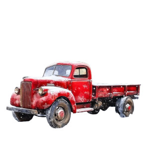 Vintage Christmas Truck V13 Vinyl Car Decal Sticker – Waterproof & UV-Resistant 8"