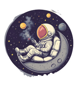 Astronaut Smoking Cannabis Vinyl Car Decal Sticker – Waterproof & UV-Resistant 8"