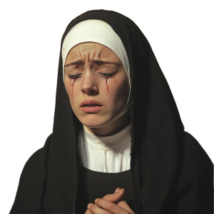 Crying Spanish Nun Vinyl Car Decal Sticker – Waterproof & UV-Resistant 8"