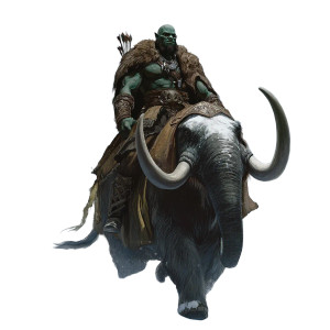 Orc Druid Riding Mammoth Vinyl Car Decal Sticker – Waterproof & UV-Resistant 8"