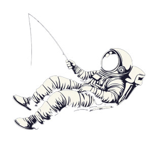 Astronaut Fishing Silhouette Vinyl Car Decal Sticker – Waterproof & UV-Resistant 8" Astronaut Fishing Silhouette Vinyl Car Decal Sticker – Waterproof & UV-Resistant 8"