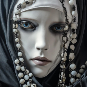 Porcelain Nun Face Vinyl Car Decal Sticker – Waterproof & UV-Resistant 8"