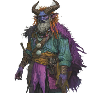 Grizzled Tiefling Druid Vinyl Car Decal Sticker – Waterproof & UV-Resistant 8"