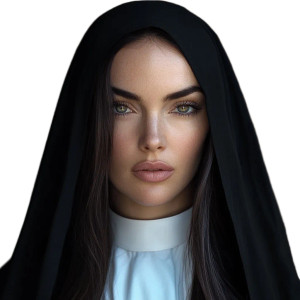 Megan Fox Nun Vinyl Car Decal Sticker – Waterproof & UV-Resistant 8"