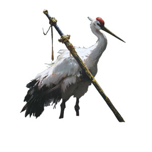 Crane With Sword Vinyl Car Decal Sticker – Waterproof & UV-Resistant 8"