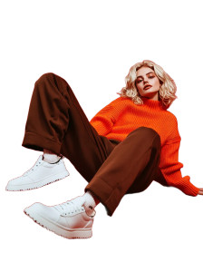 Orange Sweater Model Vinyl Car Decal Sticker – Waterproof & UV-Resistant 8"