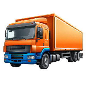 Orange Blue Cargo Truck Vinyl Car Decal Sticker – Waterproof & UV-Resistant 8"