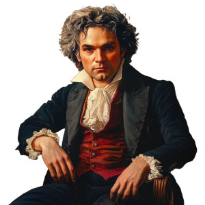 Cinematic Beethoven Portrait Vinyl Car Decal Sticker – Waterproof & UV-Resistant 8"