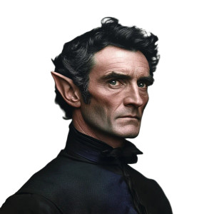 Half-Elf Portrait Vinyl Car Decal Sticker – Waterproof & UV-Resistant 8"