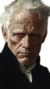 Schopenhauer Portrait Vinyl Car Decal Sticker – Waterproof & UV-Resistant 8"