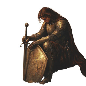 Medieval Knight Kneeling Vinyl Car Decal Sticker – Waterproof & UV-Resistant 8" Medieval Knight Kneeling Vinyl Car Decal Sticker – Waterproof & UV-Resistant 8"
