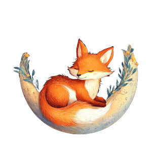 Fox On Crescent Moon Vinyl Car Decal Sticker – Waterproof & UV-Resistant 8"