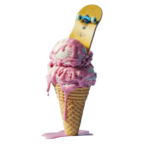 Skateboard Ice-Cream Vinyl Car Decal Sticker – Waterproof & UV-Resistant 8"