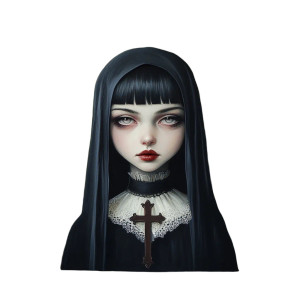Gothic Catholic Girl Vinyl Car Decal Sticker – Waterproof & UV-Resistant 8" Gothic Catholic Girl Vinyl Car Decal Sticker – Waterproof & UV-Resistant 8"