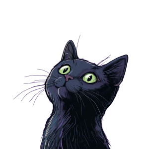 Mischievous Moon Cat Vinyl Car Decal Sticker – Waterproof & UV-Resistant 8"