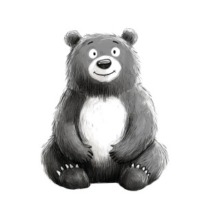 Friendly Bear Illustration Vinyl Car Decal Sticker – Waterproof & UV-Resistant 8"