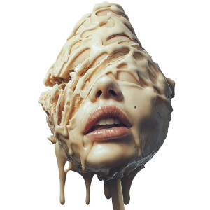 Melting Ice Cream Face Vinyl Car Decal Sticker – Waterproof & UV-Resistant 8"