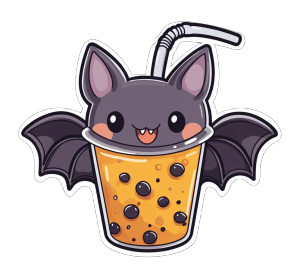 Kawaii Boba Bat Vinyl Car Decal Sticker – Waterproof & UV-Resistant 8" Kawaii Boba Bat Vinyl Car Decal Sticker – Waterproof & UV-Resistant 8"
