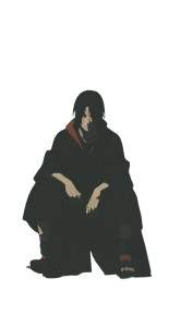 Itachi Uchiha Sitting Vinyl Car Decal Sticker – Waterproof & UV-Resistant 8"