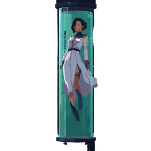 Cyberpunk Floating Girl Vinyl Car Decal Sticker – Waterproof & UV-Resistant 8"
