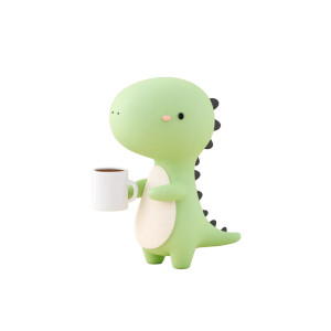 Dino Coffee Time Vinyl Car Decal Sticker – Waterproof & UV-Resistant 8"