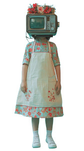 Radio-Headed Girl Vinyl Car Decal Sticker – Waterproof & UV-Resistant 8"