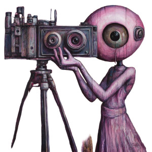 Surreal Camera Painting Vinyl Car Decal Sticker – Waterproof & UV-Resistant 8"