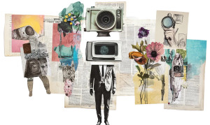 Surreal Collage Elements Vinyl Car Decal Sticker – Waterproof & UV-Resistant 8"