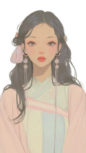 Cyan Hanfu Beauty Vinyl Car Decal Sticker – Waterproof & UV-Resistant 8"