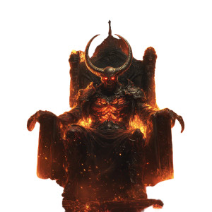 Demonic Throne Guardian Vinyl Car Decal Sticker – Waterproof & UV-Resistant 8"