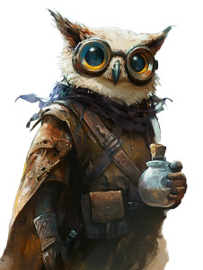 Fantasy Owlin Alchemist Vinyl Car Decal Sticker – Waterproof & UV-Resistant 8"