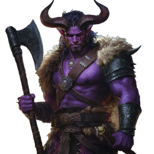 Purple Tiefling Barbarian Vinyl Car Decal Sticker – Waterproof & UV-Resistant 8"