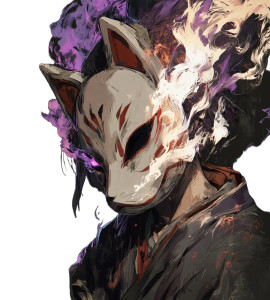 Samurai Fox Mask Vinyl Car Decal Sticker – Waterproof & UV-Resistant 8"