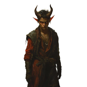 Tiefling Orphan Portrait Vinyl Car Decal Sticker – Waterproof & UV-Resistant 8"