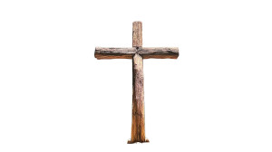 Rugged Wooden Cross Vinyl Car Decal Sticker – Waterproof & UV-Resistant 8"