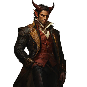 Tiefling Noble V2 Vinyl Car Decal Sticker – Waterproof & UV-Resistant 8"