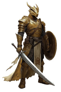 Gold Dragonborn Paladin Vinyl Car Decal Sticker – Waterproof & UV-Resistant 8"