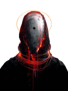 Masked Fractured Figure Vinyl Car Decal Sticker – Waterproof & UV-Resistant 8"