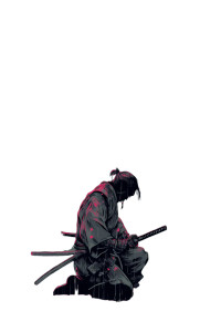 Kneeling Samurai Vinyl Car Decal Sticker – Waterproof & UV-Resistant 8"