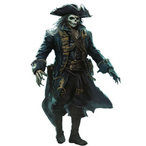 Pirate-Ghost Character Vinyl Car Decal Sticker – Waterproof & UV-Resistant 8"