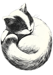 Sleeping Cat Linocut Vinyl Car Decal Sticker – Waterproof & UV-Resistant 8" Sleeping Cat Linocut Vinyl Car Decal Sticker – Waterproof & UV-Resistant 8"