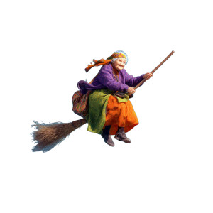 Flying Russian Grandmother Vinyl Car Decal Sticker – Waterproof & UV-Resistant 8"