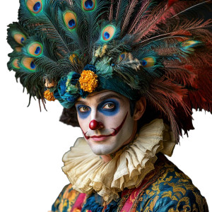 Peacock Clown Performer Vinyl Car Decal Sticker – Waterproof & UV-Resistant 8"