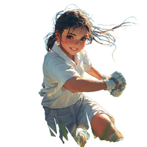 Girl Playing Cricket Vinyl Car Decal Sticker – Waterproof & UV-Resistant 8"