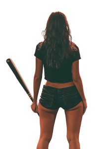 Woman With Baseball Bat Vinyl Car Decal Sticker – Waterproof & UV-Resistant 8"