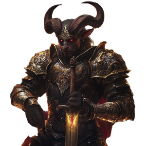 Tiefling Knight V3 Vinyl Car Decal Sticker – Waterproof & UV-Resistant 8"